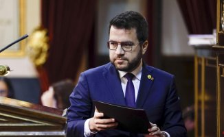Aragonès defends the amnesty in front of a chorus of PP baronets in the Senate
