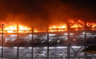 A major fire forces the suspension of operations at London-Luton airport