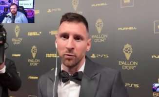 Messi teases Ibai live after winning the 'Ballon d'Or': "I'm angry with you"