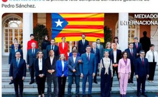 The PP uses a photographic montage to include Puigdemont in the Council of Ministers