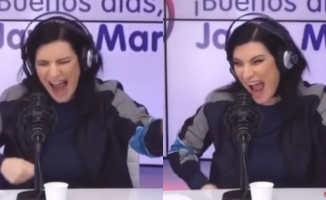 Laura Pausini unleashes herself live and improvises a version of 'Se fue' that scares the presenters: "What a scare"