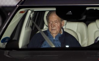 King Juan Carlos arrives in Vigo after a medical check-up in Vitoria