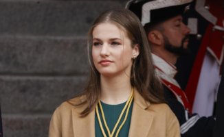 Camel coat and bottle green dress: Princess Leonor's most sophisticated look