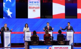 Four Republican candidates fight in the debate and Trump, the absentee, wins