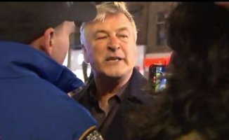 A furious Alec Baldwin confronts a pro-Palestinian protester in the street