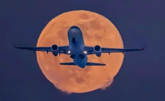 Planes taking off to the moon