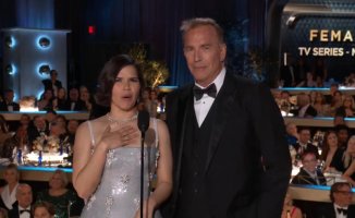 Kevin Costner surprises by reciting 'Barbie's' feminist speech from memory at the Golden Globes