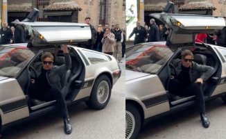 Bisbal's movie entrance to his concert in Madrid: driving a DeLorean