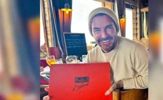 David Beckham receives a very special gift from the Galician canning company that he praises on his networks