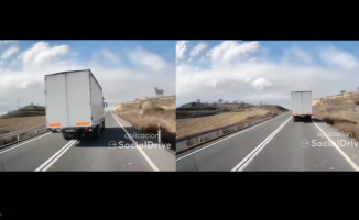 The reckless overtaking of a truck in a grade change and a double grade continues