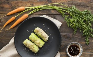 Spring rolls wrapped in cabbage leaves: healthy and easy recipe