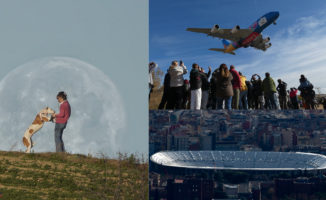 The full wolf moon, the Camp Nou bathtub and the king of the skies, best photos of January