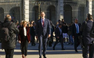 The King surprises tourists walking through the center of Madrid