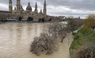 The Ebro overflows in Zaragoza in contrast to the persistent drought in Catalonia