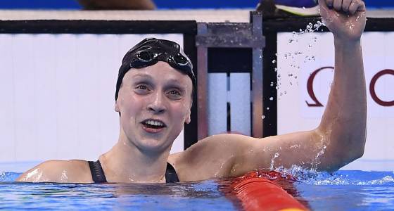 Katie Ledecky's 500 freestyle time is faster than Ryan Lochte's as a college freshman