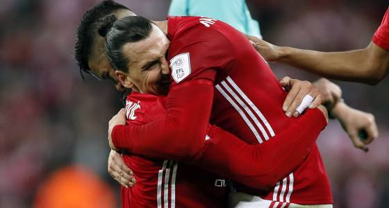 Zlatan Ibrahimovic's double wins League Cup for Manchester United 